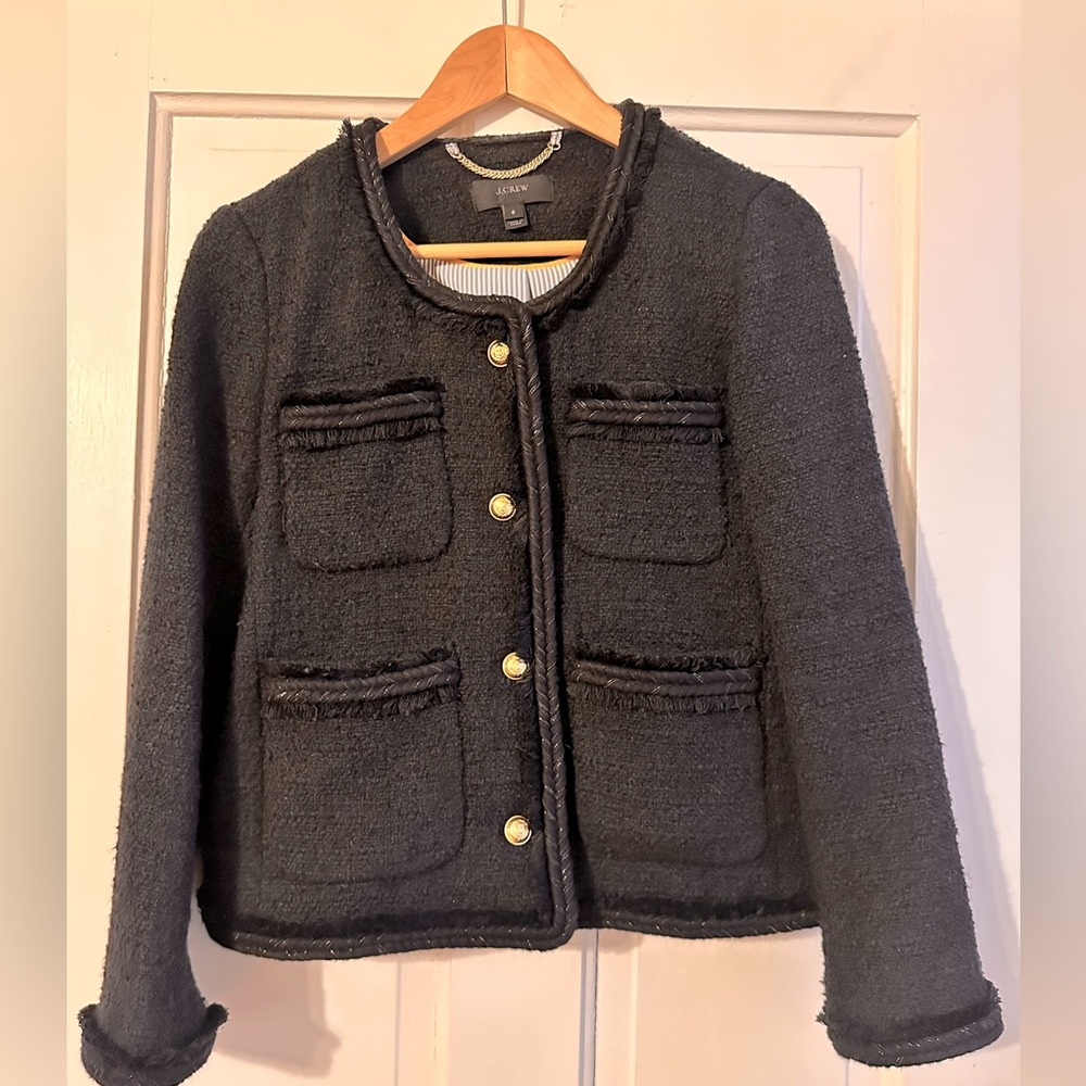 J.Crew Short Metallic Braided Lady Coat